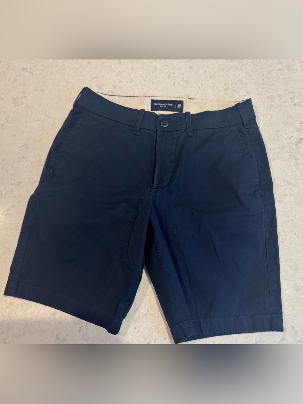 Abercrombie & Fitch Navy Flat Front Men's Shorts